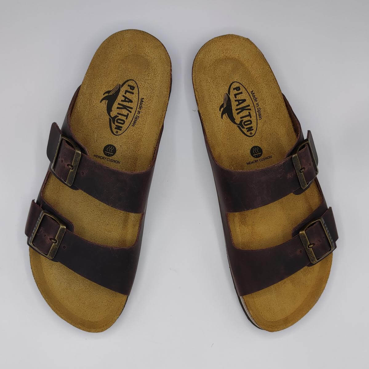 Men 175857 Plakton Leather Sandals Brown Color