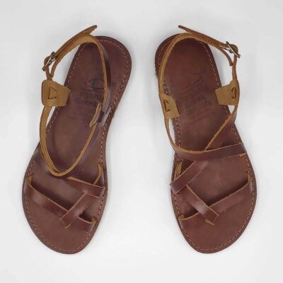 AMMOS Men leather sandals - AMMOS Sandals with Back Strap | Pagonis Greek Sandals