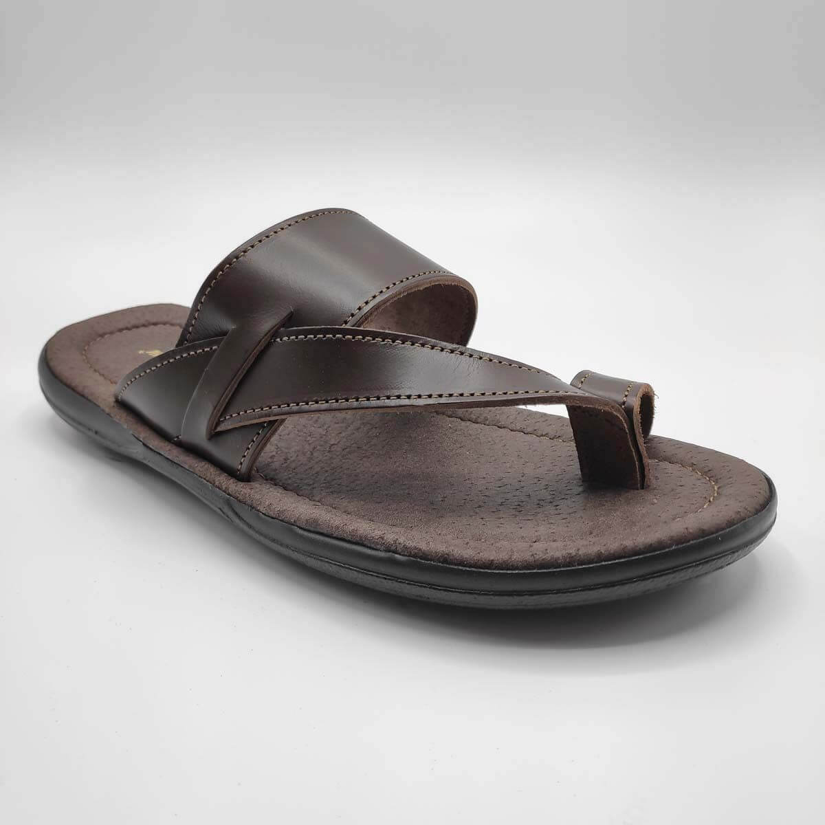 Cavos Soft Men Sofr Sole Toe Support Leather Sandal - Leather Sandals |  Pagonis Greek Sandals
