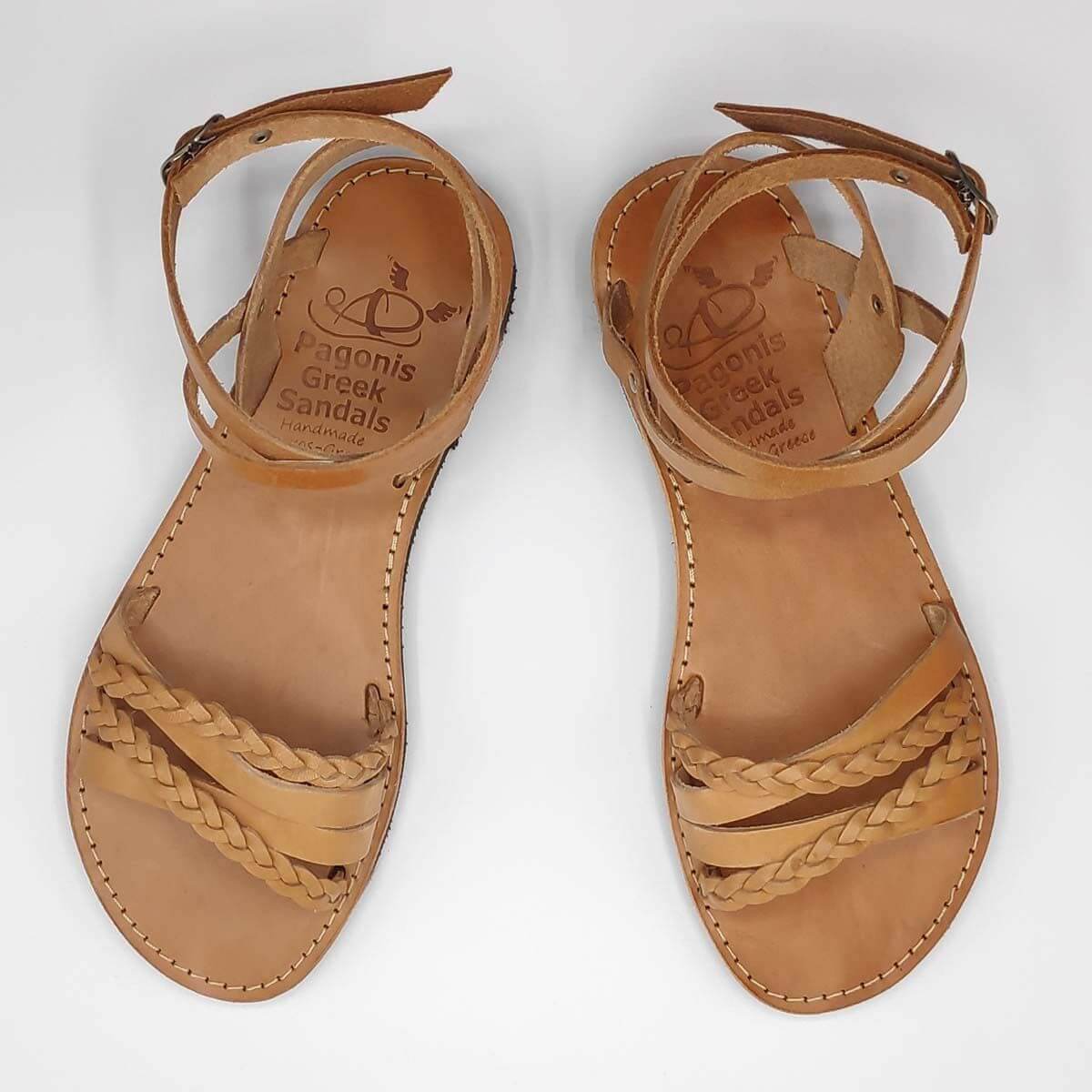 Leather Crossover Sandal | Pagonis Greek Sandals