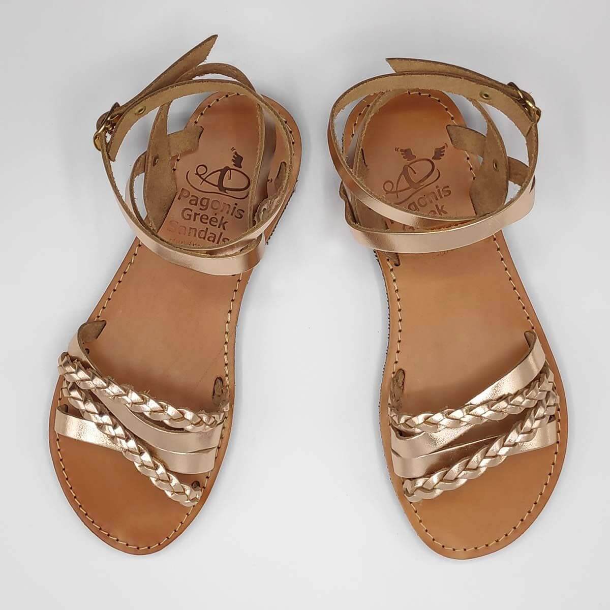 SI.MOU.SI flat ankle strap sandals | Pagonis Greek Sandals