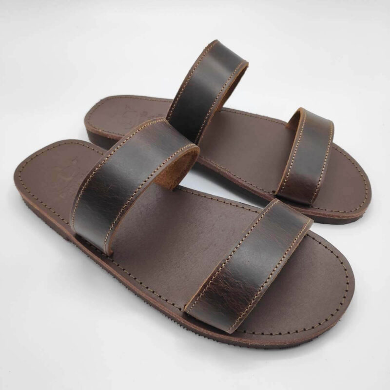 Ikos Mens Two Strap Sandals Leather - Leather Sandals | Pagonis Greek ...
