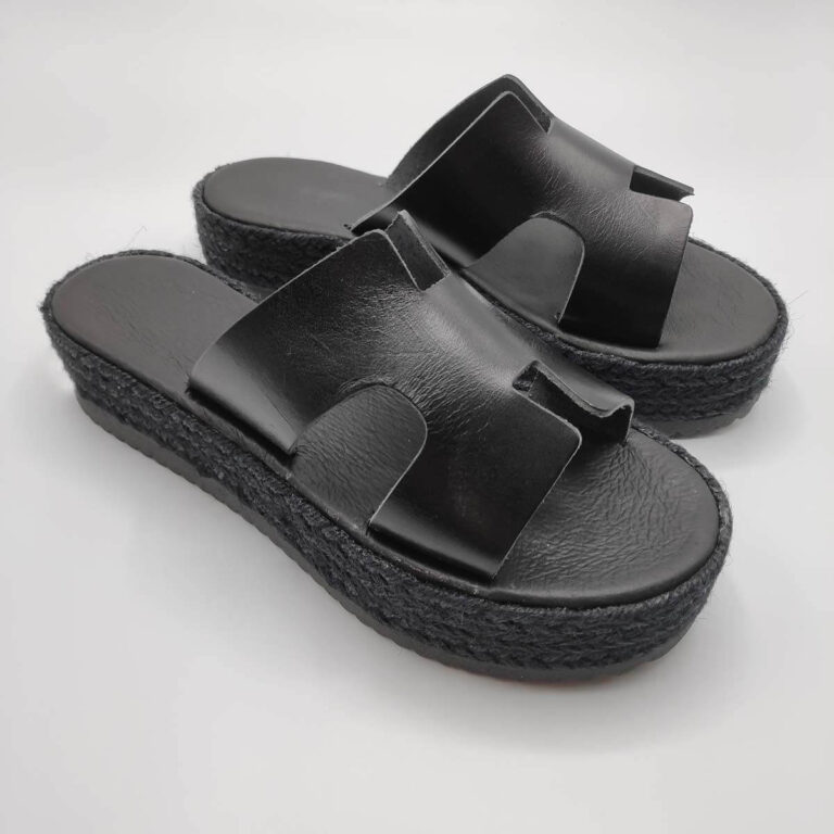 Hermes Platform H cut leather slide - Leather Sandals | Pagonis Greek ...
