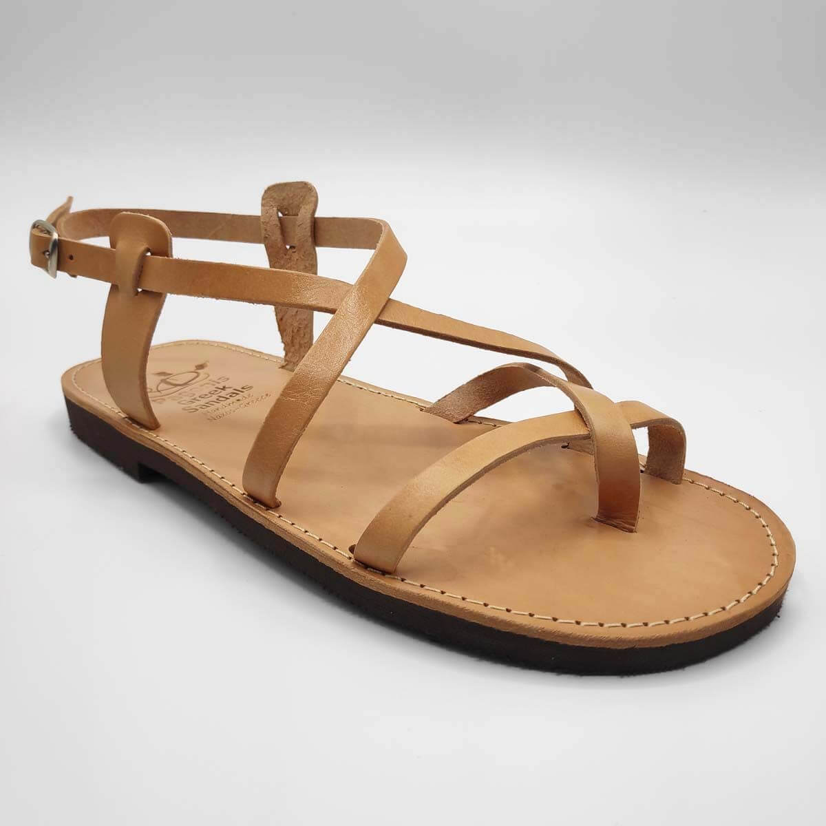 leather sandals with backstrap