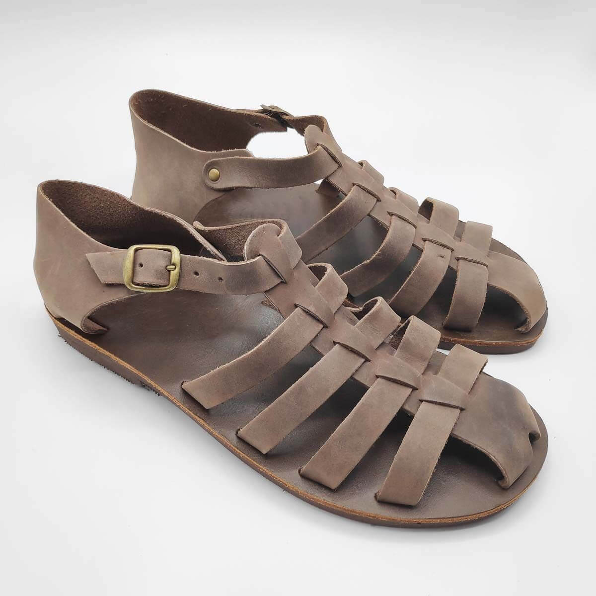 Mens Closed Toe Sandals - Leather Sandals by Pagonis Greek Sandals