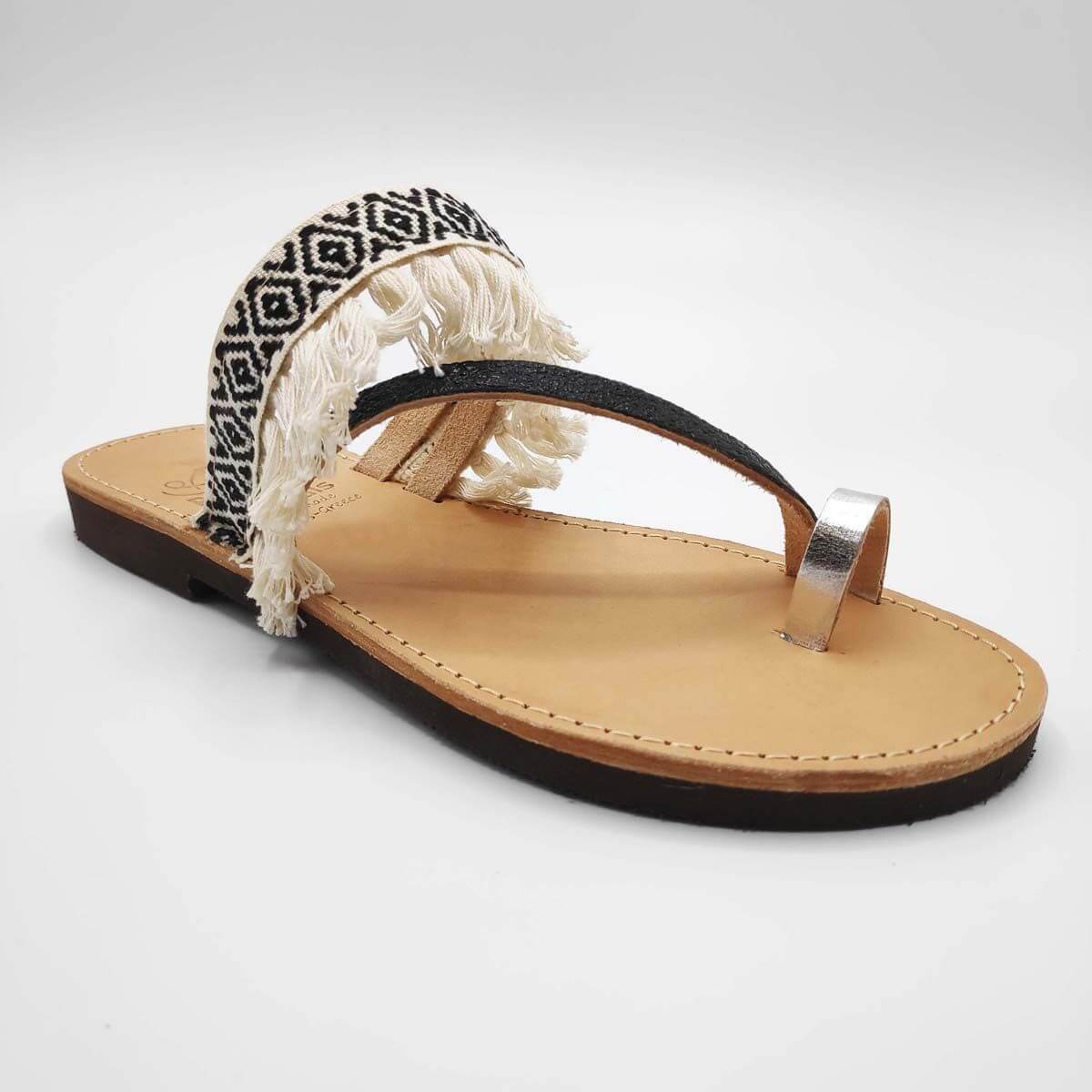 Boho Sandals with Fringes | Comi Boho Leather | Pagonis Greek Sandals