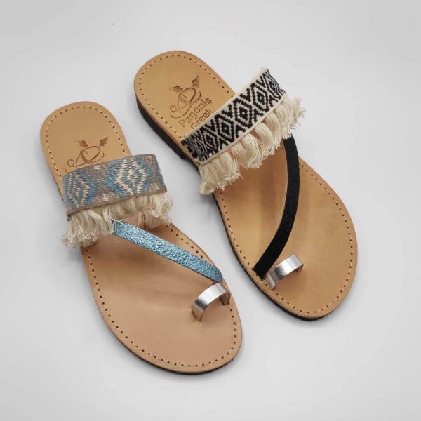 Leather Boho Sandals with Fringes | Comi Boho | Pagonis Greek Sandals