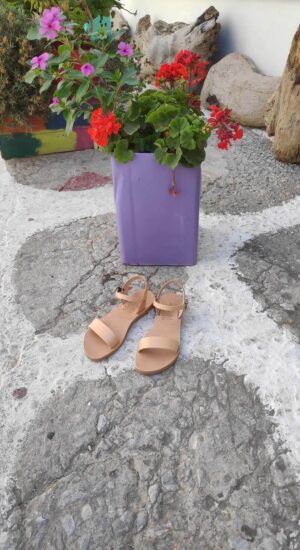 Dhonoussa flat strap sandals | Pagonis Greek Sandals