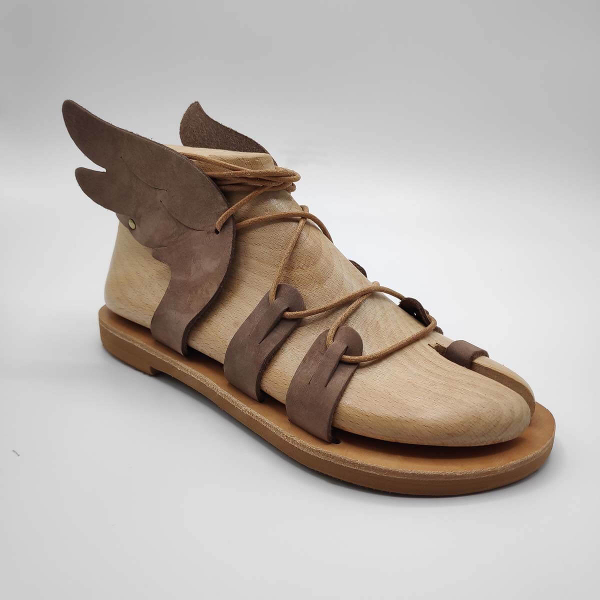 Ancient Greek Sandals Hermes Vai Wing Pegasus Sandal - Leather Sandals |  Pagonis Greek Sandals