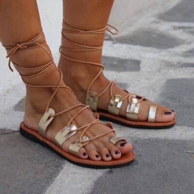 SPARTIAT Lace Up Sandals | Pagonis Greek Sandals
