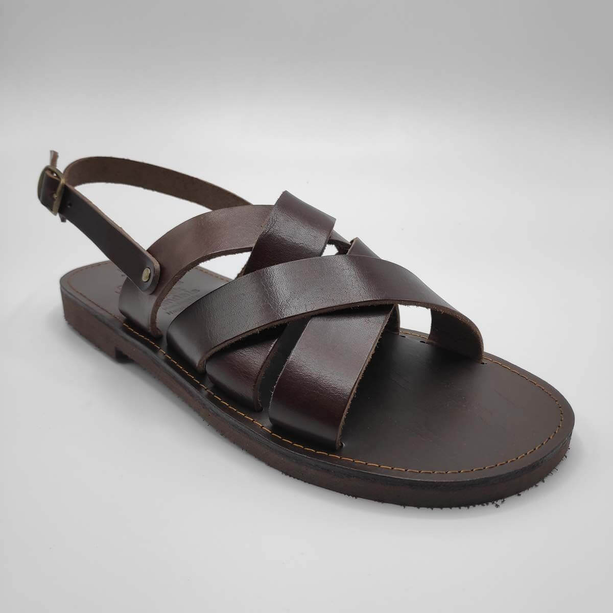 Luna Back Strap Criss Cross - Leather Sandals | Pagonis Greek Sandals