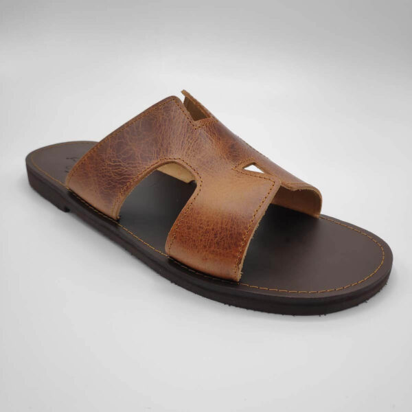Hermes Slides Men Handmade - Leather Sandals | Pagonis Greek Sandals