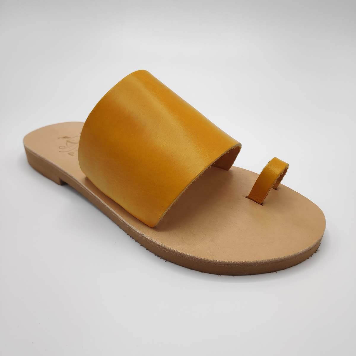 Dark Brown Leather Toe Ring Sandals for Men With Adjustable Buckle Strap  Greek Gladiator Strappy Men's Slide Sandals Summer Shoes for Men - Etsy