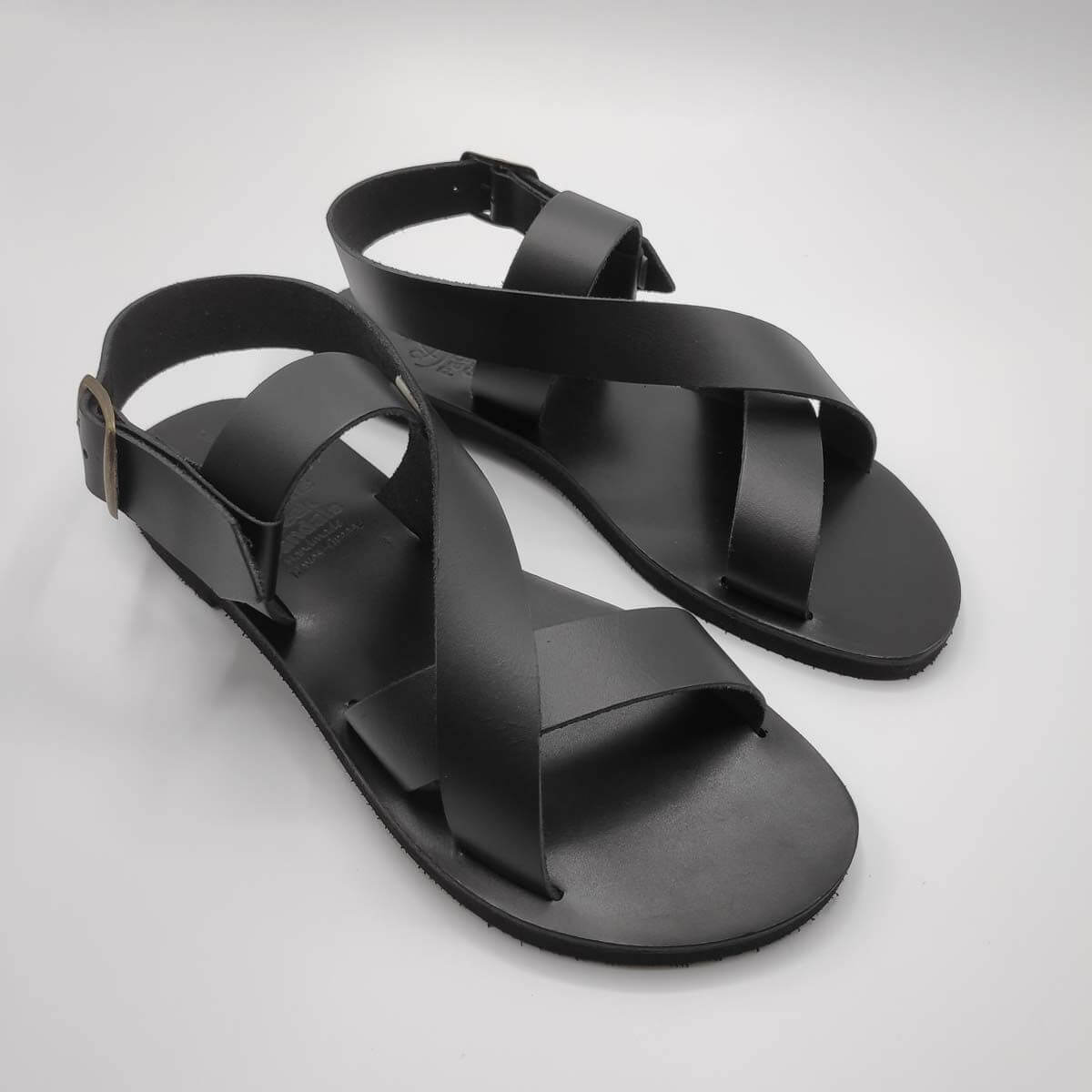 Lithi Minimal and modern interlocking straps - Leather Sandals | Pagonis  Greek Sandals