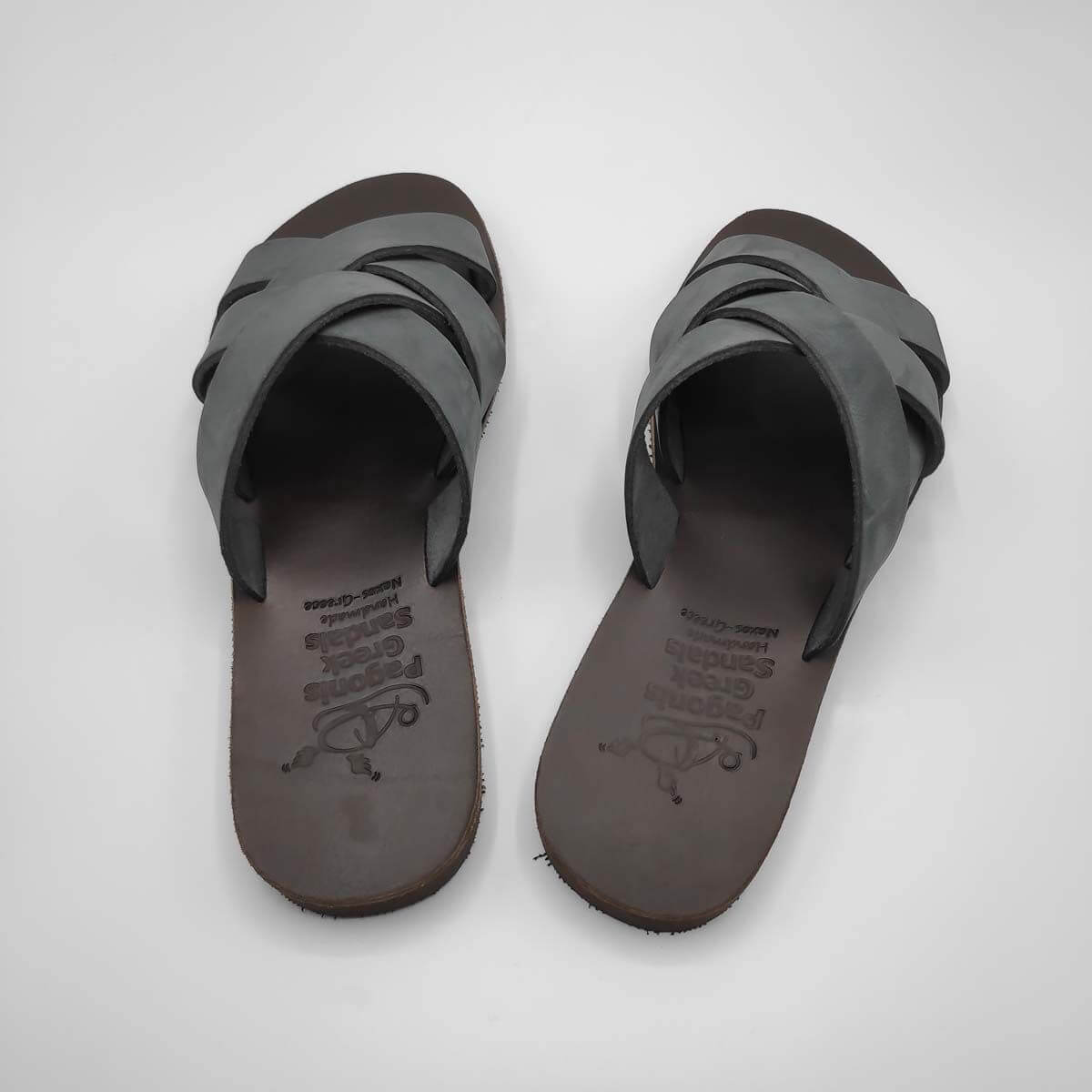 Luna leather slides | Pagonis Greek Sandals