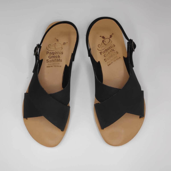 Criss Cross Sandal With Back Strap Black Color