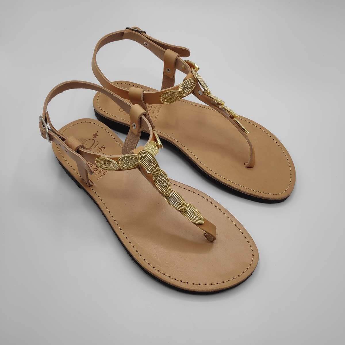 Embellished Thong Sandal - Leather Sandals | Pagonis Greek Sandals