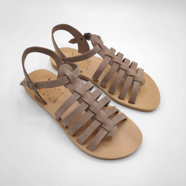 Strappy Gladiator Sandals Flats brown