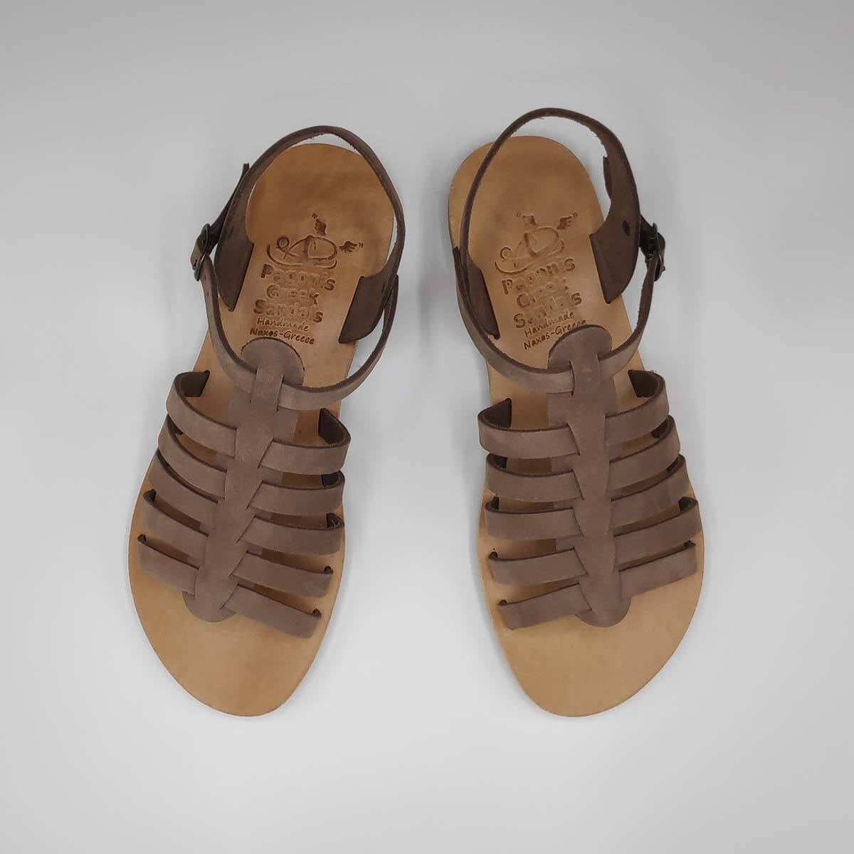 Strappy Gladiator Sandals Flats brown