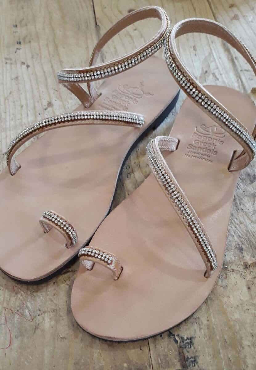 Loop Strass bridal sandals | Pagonis Greek Sandals