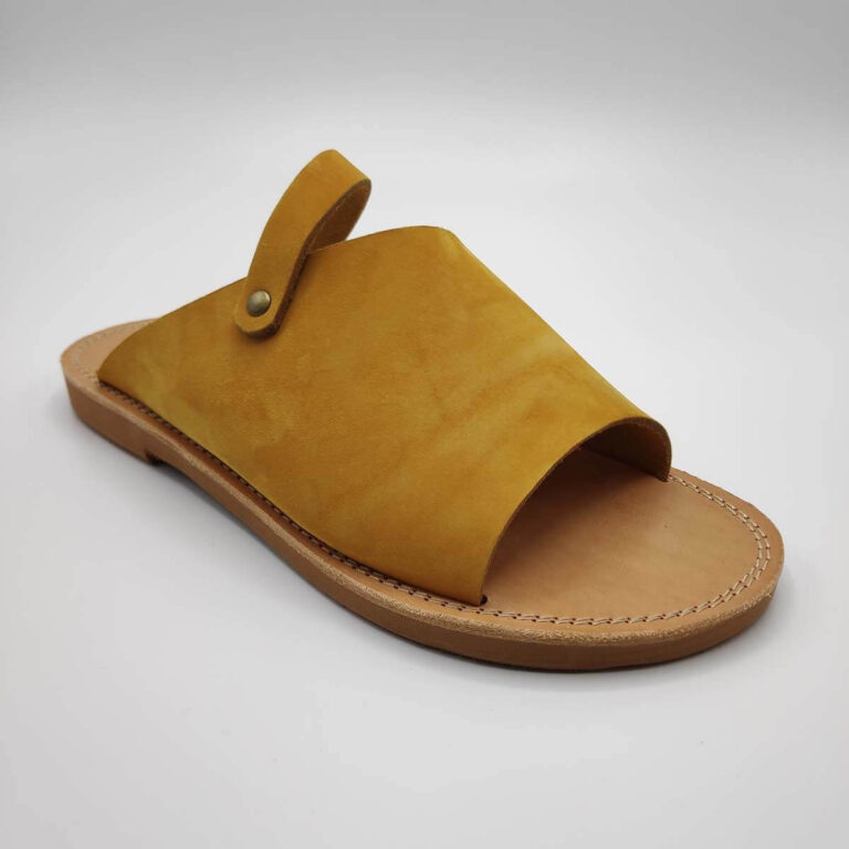 Mens Leather Mule Sandals Leather Sandals Pagonis Greek Sandals