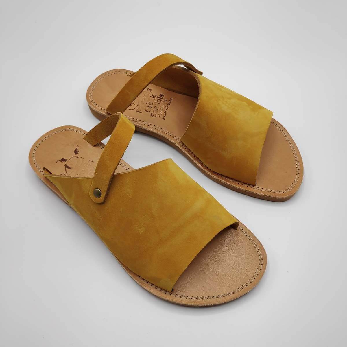 Yellow Leather Sandals - Leather Sandals | Pagonis Greek Sandals