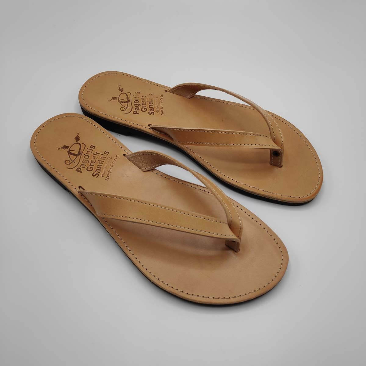 Kalokairi Women leather flip flops | Pagonis Greel Sandals