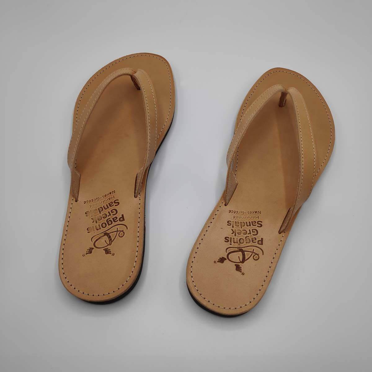Kalokairi Women leather flip flops | Pagonis Greel Sandals