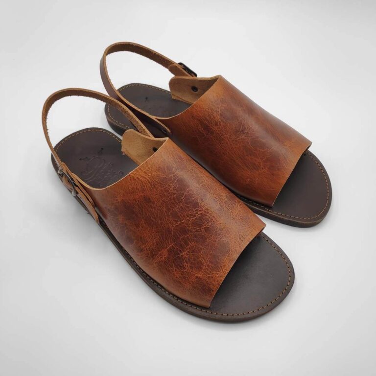 Mens Leather Mule Sandals Leather Sandals Pagonis Greek Sandals