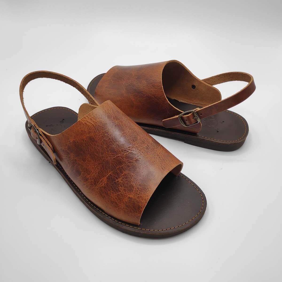 Sozon Mens Leather Mule Sandals | Pagonis Greek Sandals