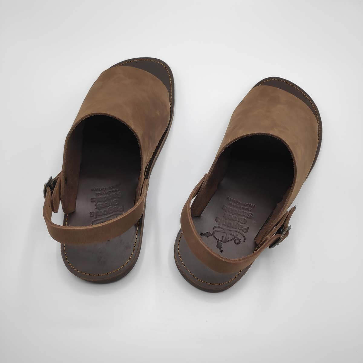 Sozon Mens Leather Mule Sandals | Pagonis Greek Sandals