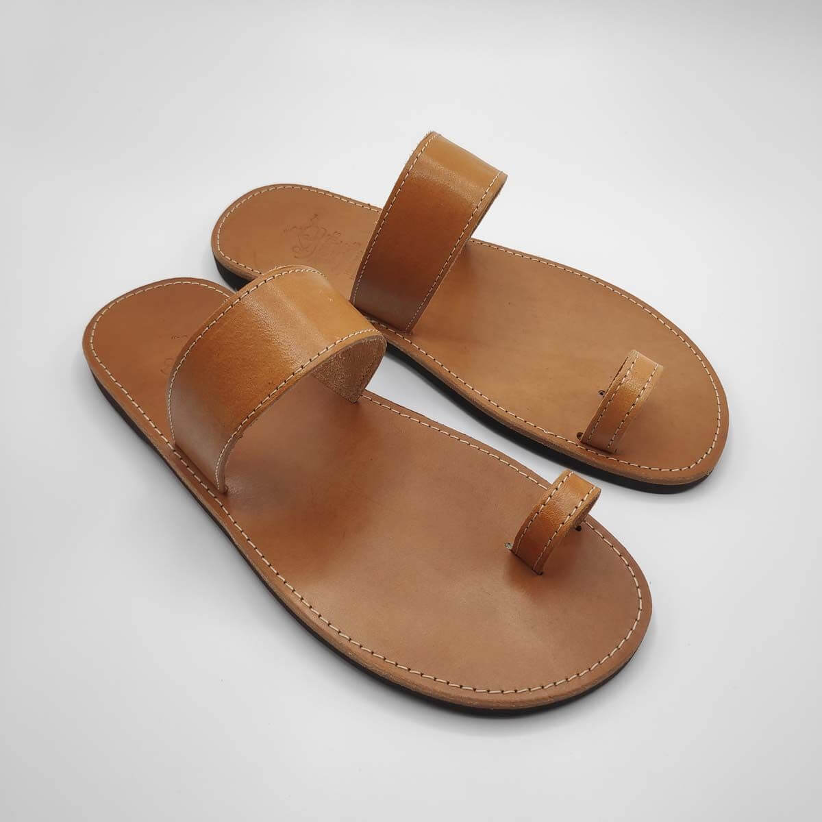 Jesus Sandals Mens - Men Toe Loop Slide Leather Sandals | Pagonis Greek  Sandals