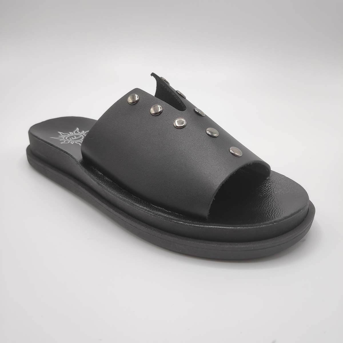 Helios Black Chunky Platform Black Heels Chunky Platform Black Heels -  Leather Sandals | Pagonis Greek Sandals