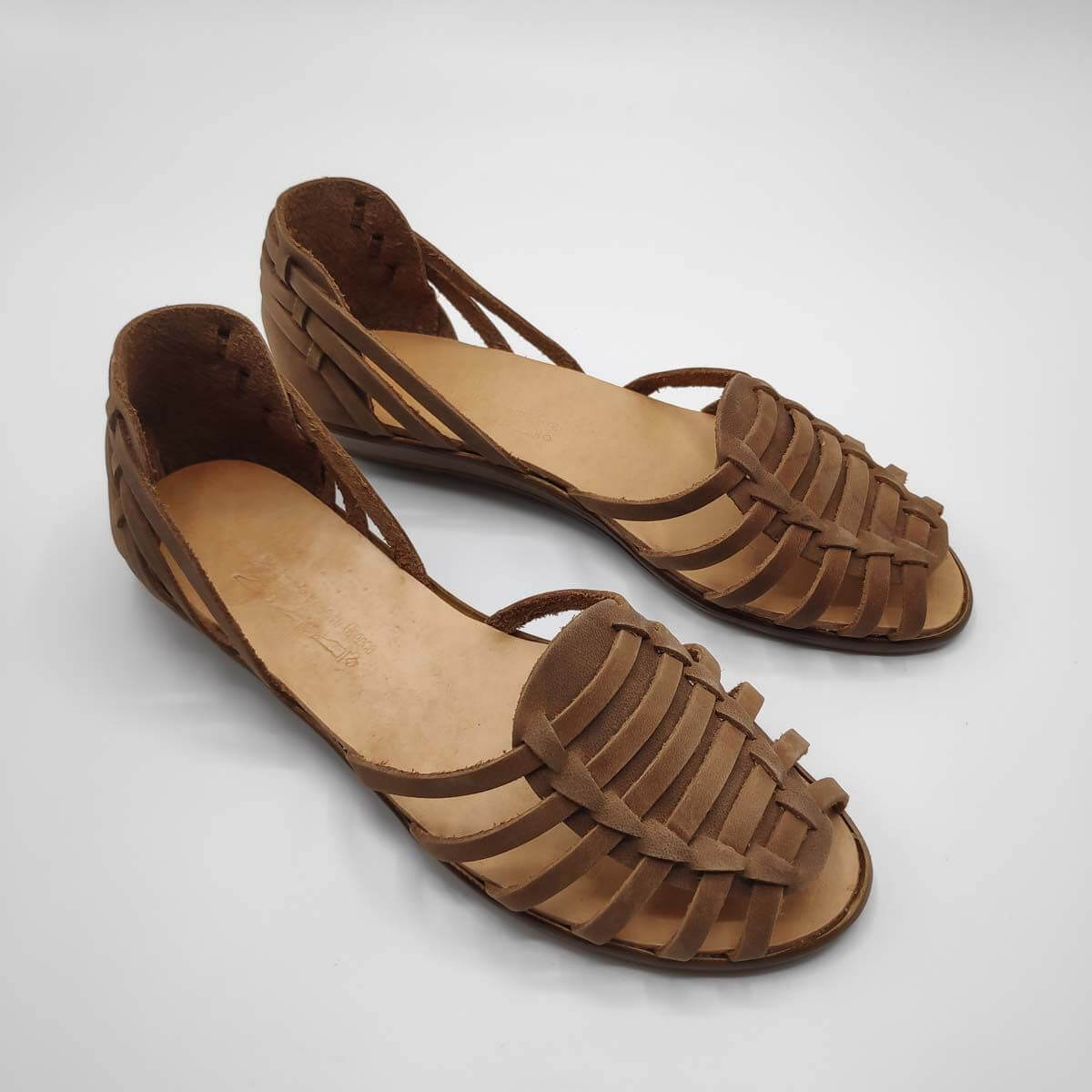 Lissos Huarache Leather Sandals Brown