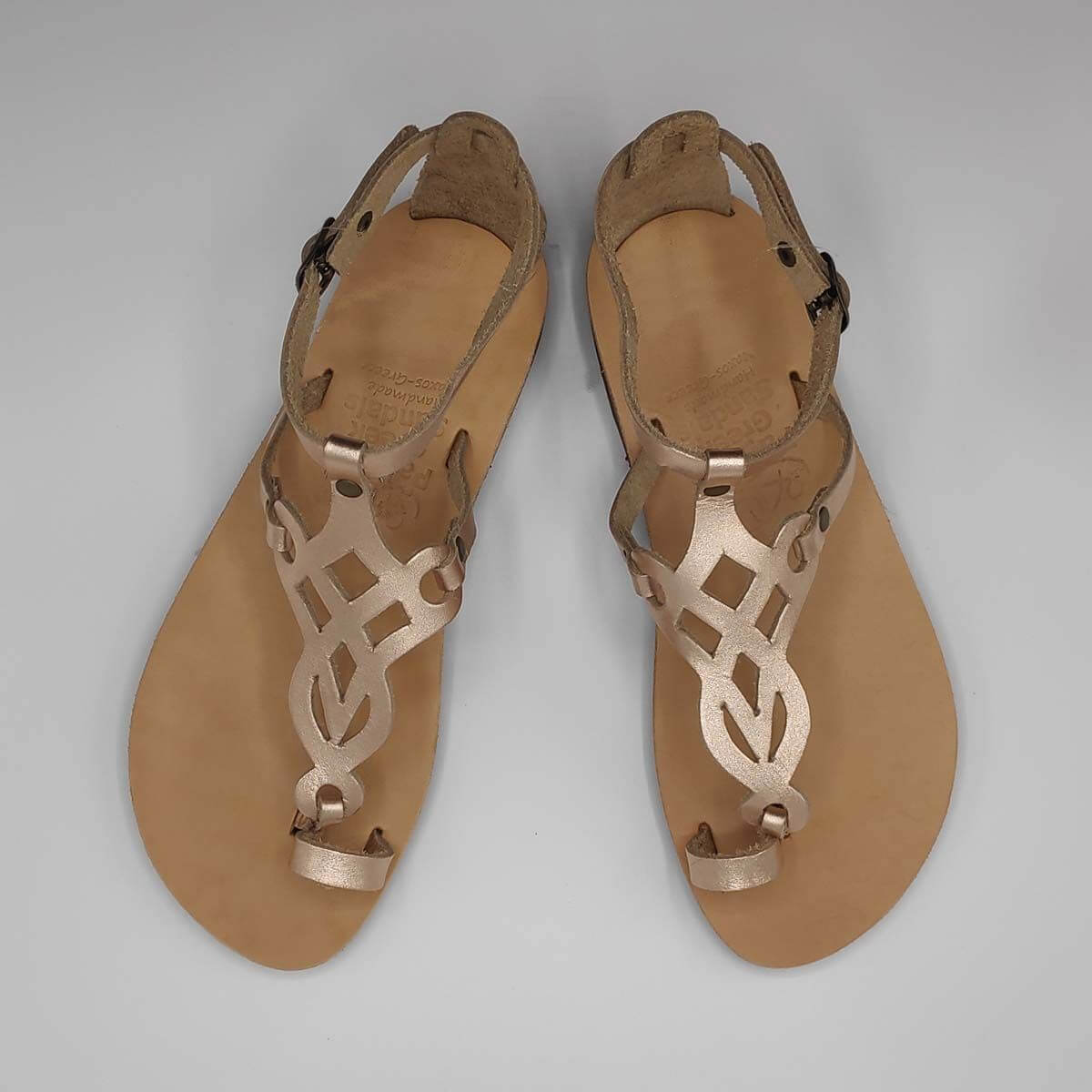 Ancient Greek Sandals in Black or Rose Gold - Leather Sandals | Pagonis Greek  Sandals