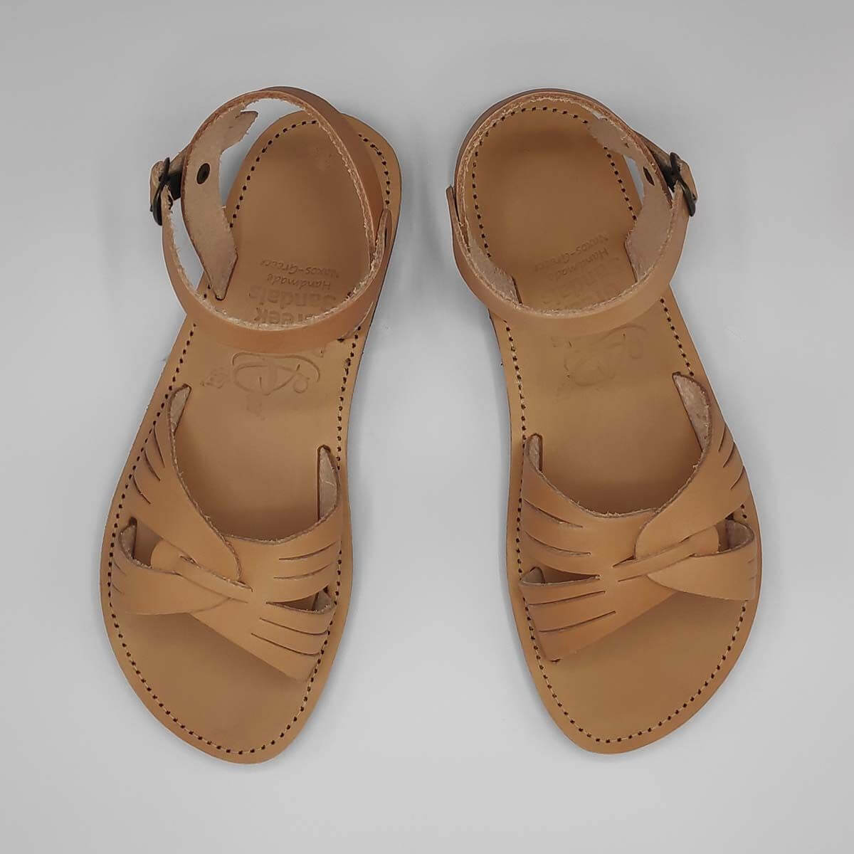 Fiodes leather sandals with side cuts | Pagonis Greek Sandals