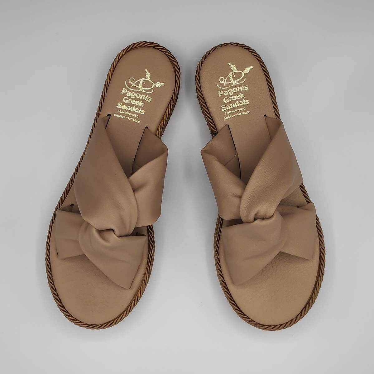 Bow platform soft leather sandals | Pagonis Greek Sandals