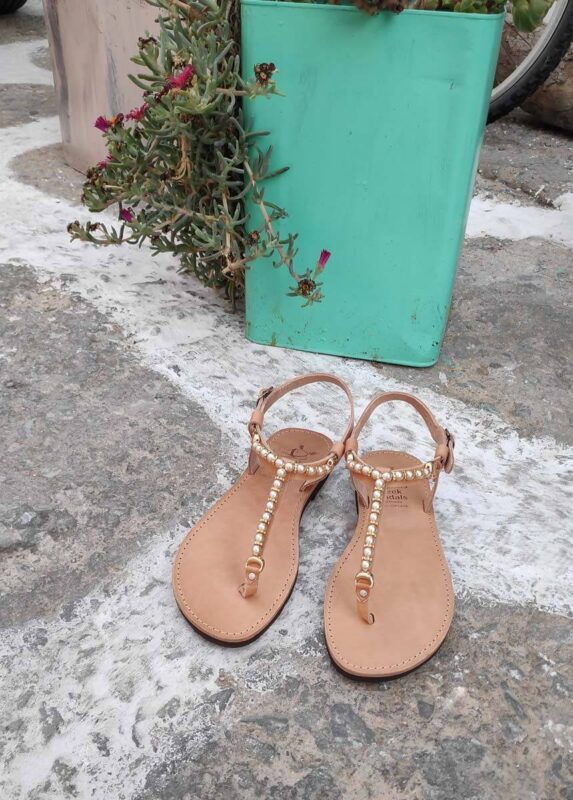Embellished Sandals | Italida | Leather Sandals | Pagonis Greek Sandals