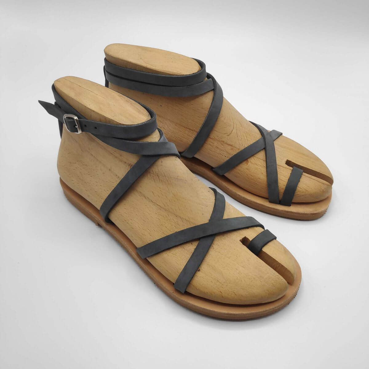 Dimitra Flat Strappy Leather Sandals - Leather Sandals | Pagonis Greek  Sandals