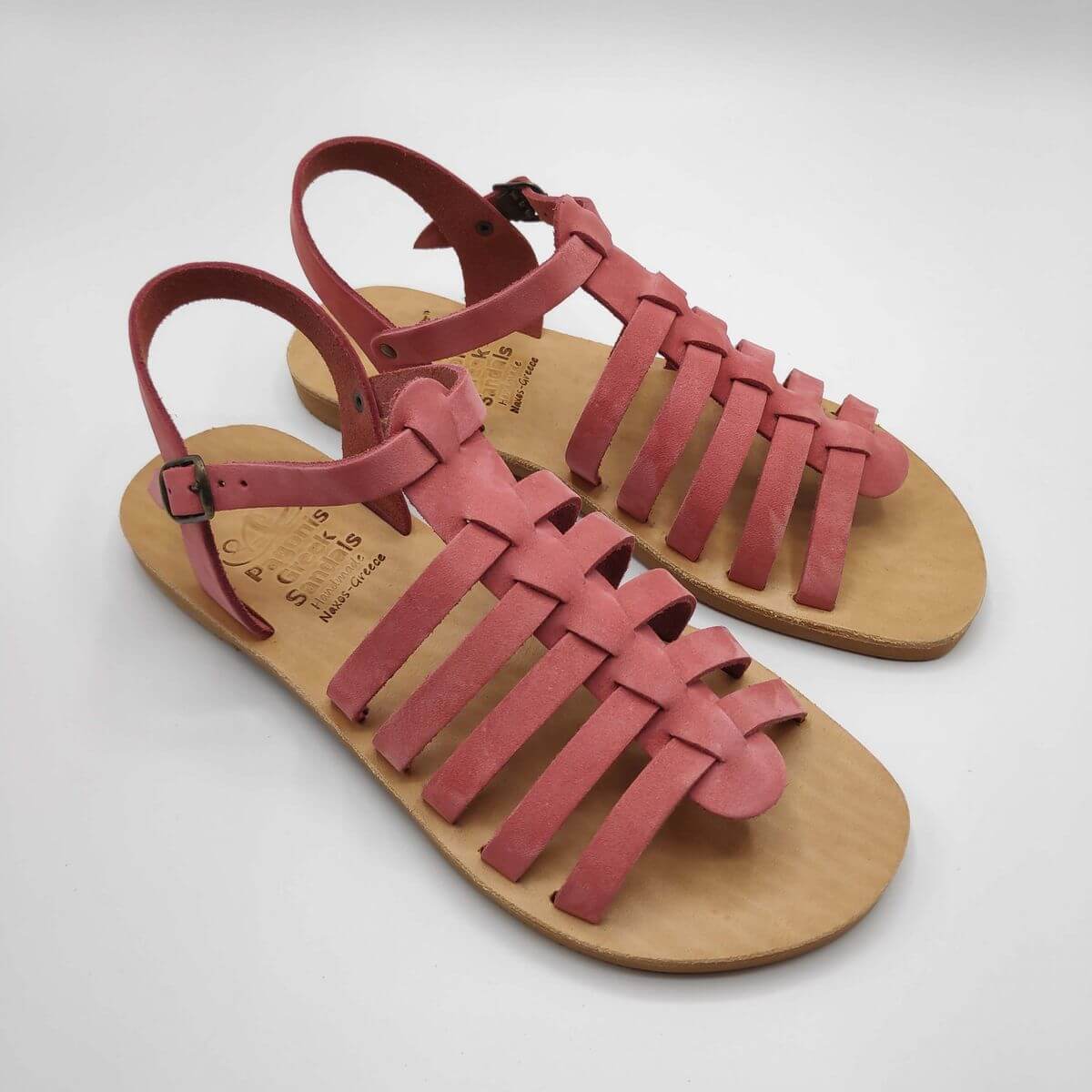 Pink Strappy Gladiator Sandals Flats