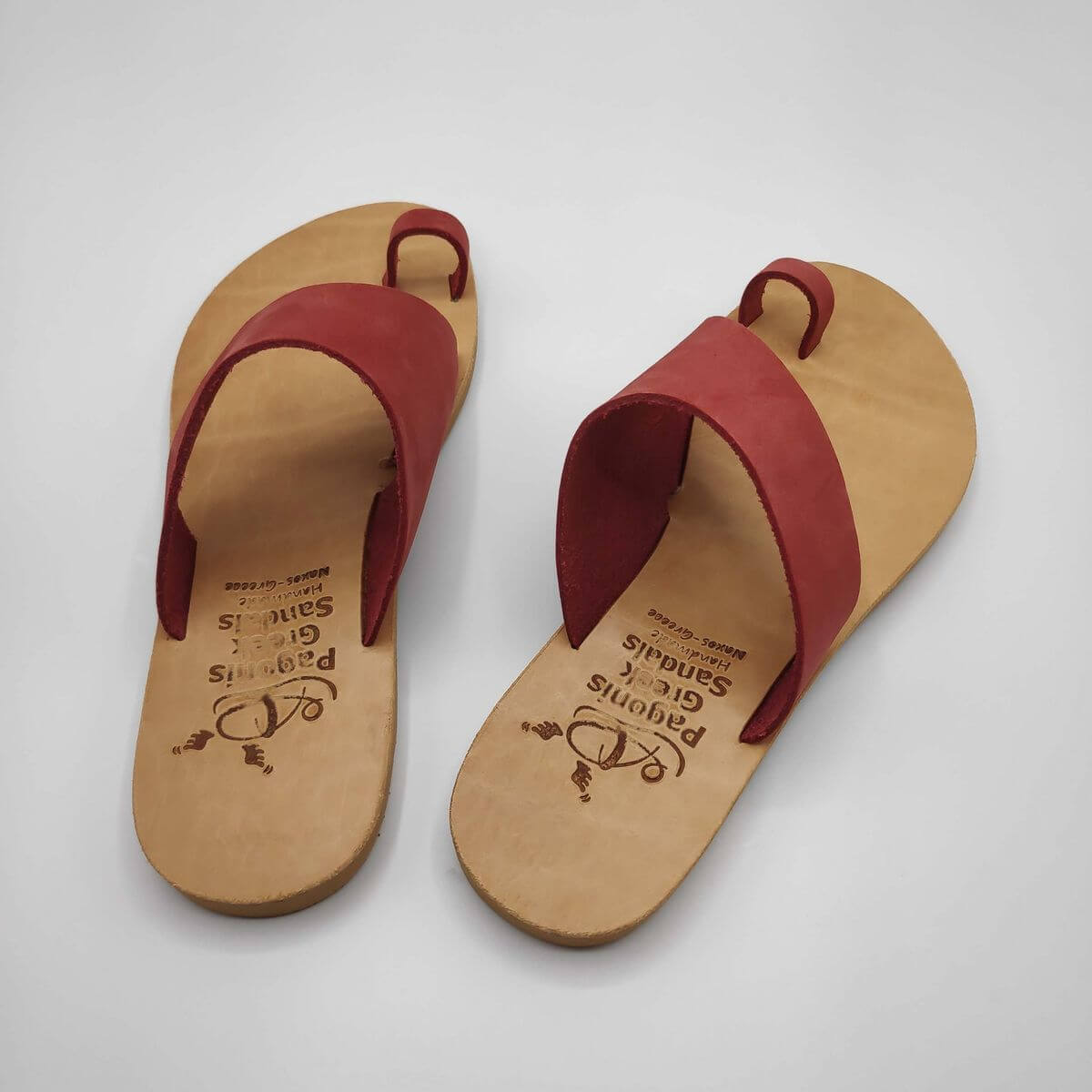 Toga Toe Ring Leather Sandal Red Color