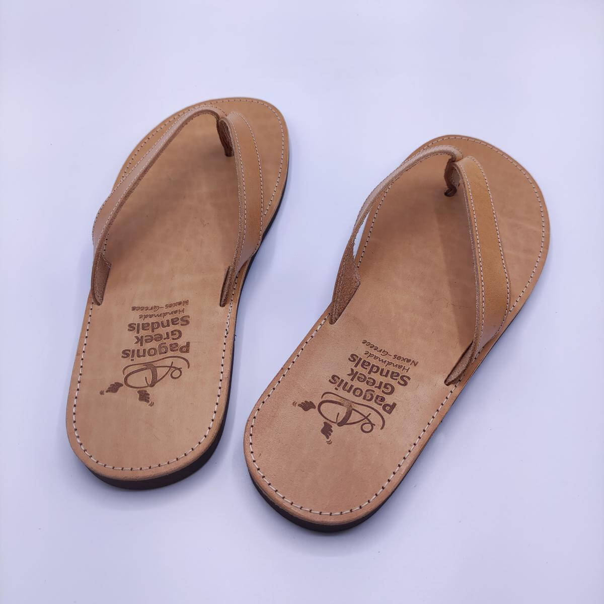 Eros Mens Leather Flip Flops - Leather Sandals | Pagonis Greek Sandals