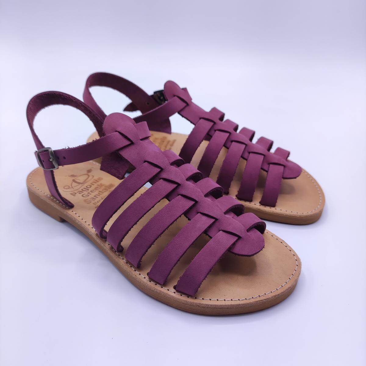 Women Strappy Gladiator Sandals Flats Purple