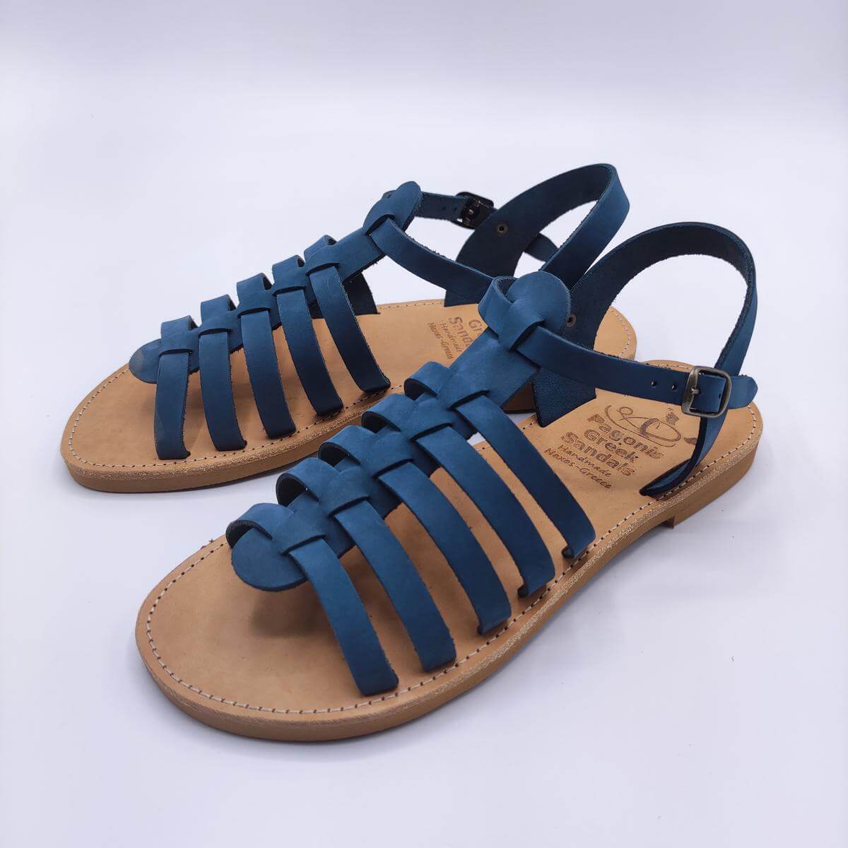 Women Strappy Gladiator Sandals Flats Blue