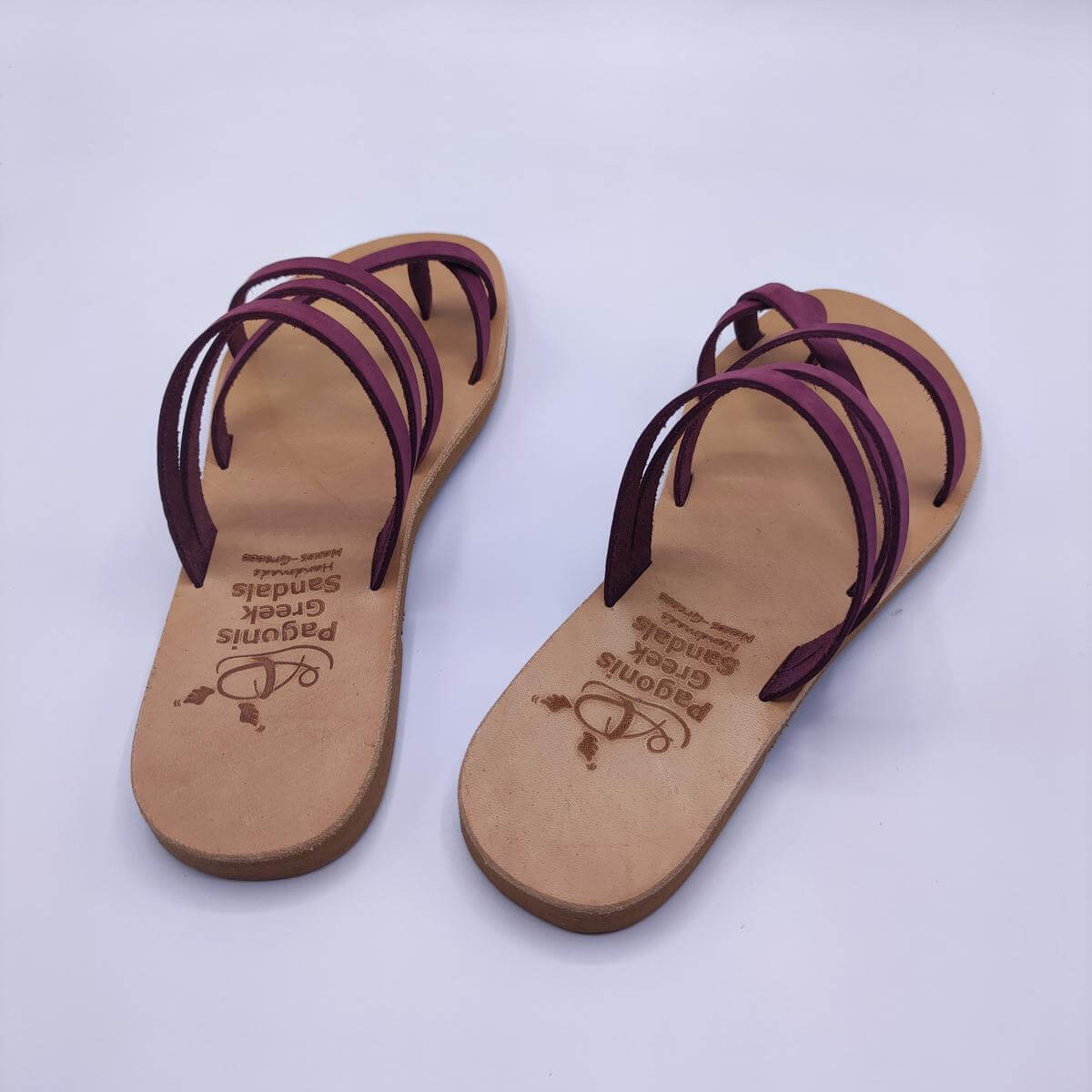 women's sandals toe loop purple
