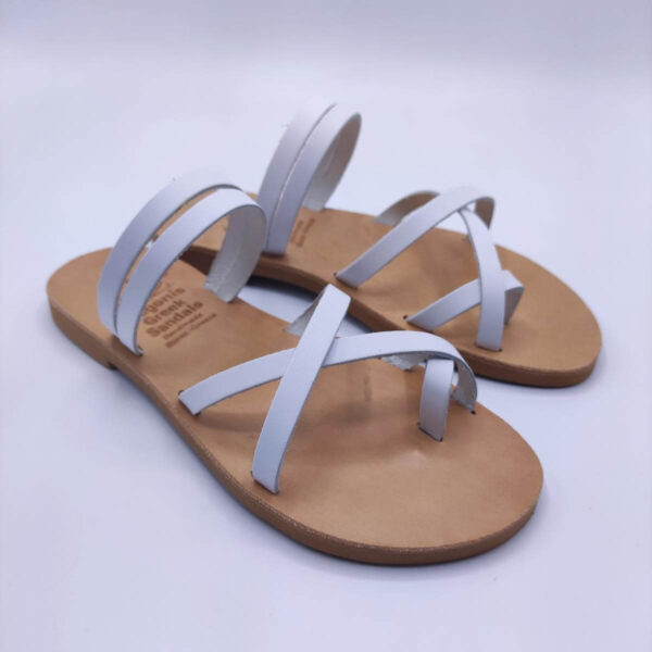 women's sandals toe loop white