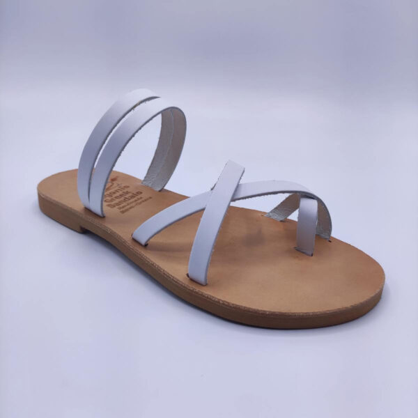 women's sandals toe loop white