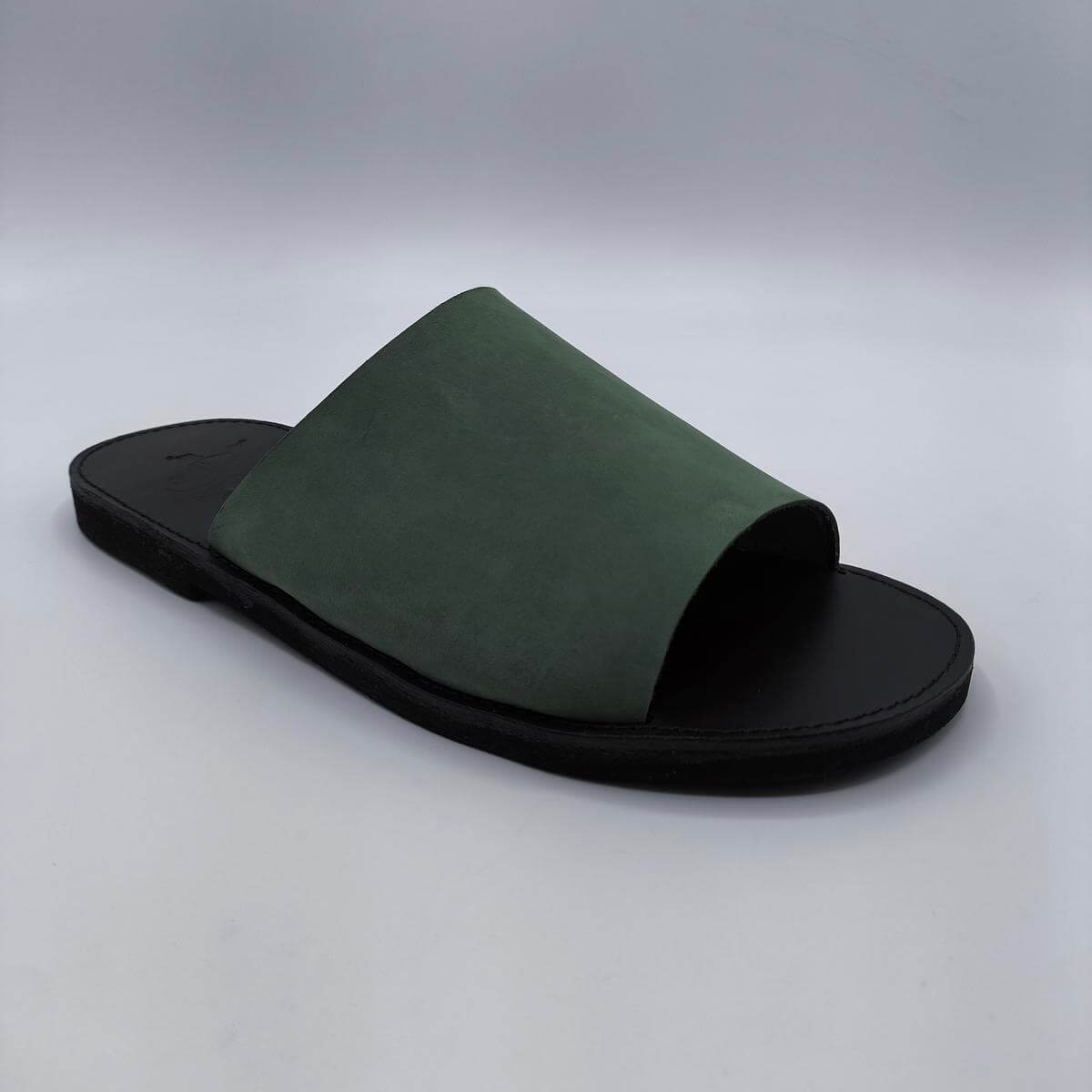 Leather Men's Slippers Handmade Leather Sandals Pagonis Greek Sandals