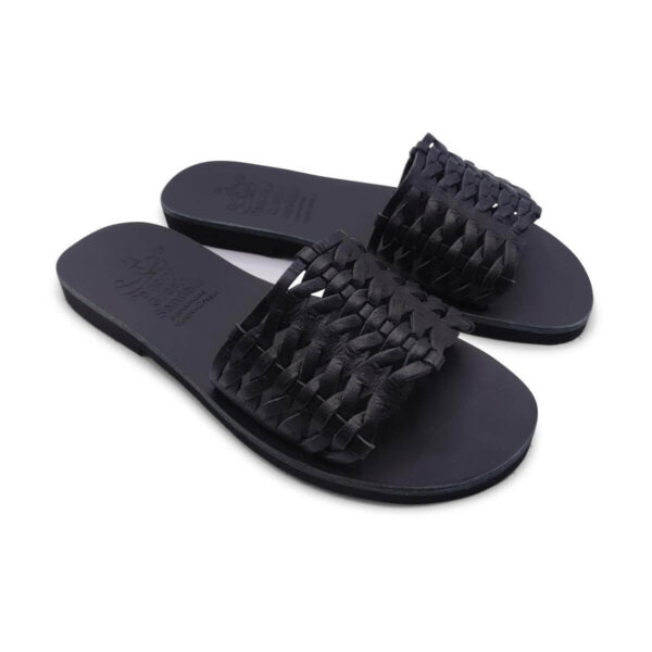 Black Slide Sandals Womens Total Black