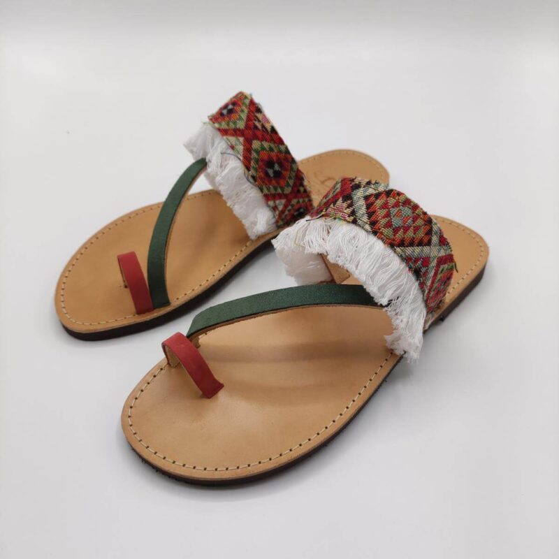 Boho Sandals with Fringes | Comi Boho Leather | Pagonis Greek Sandals
